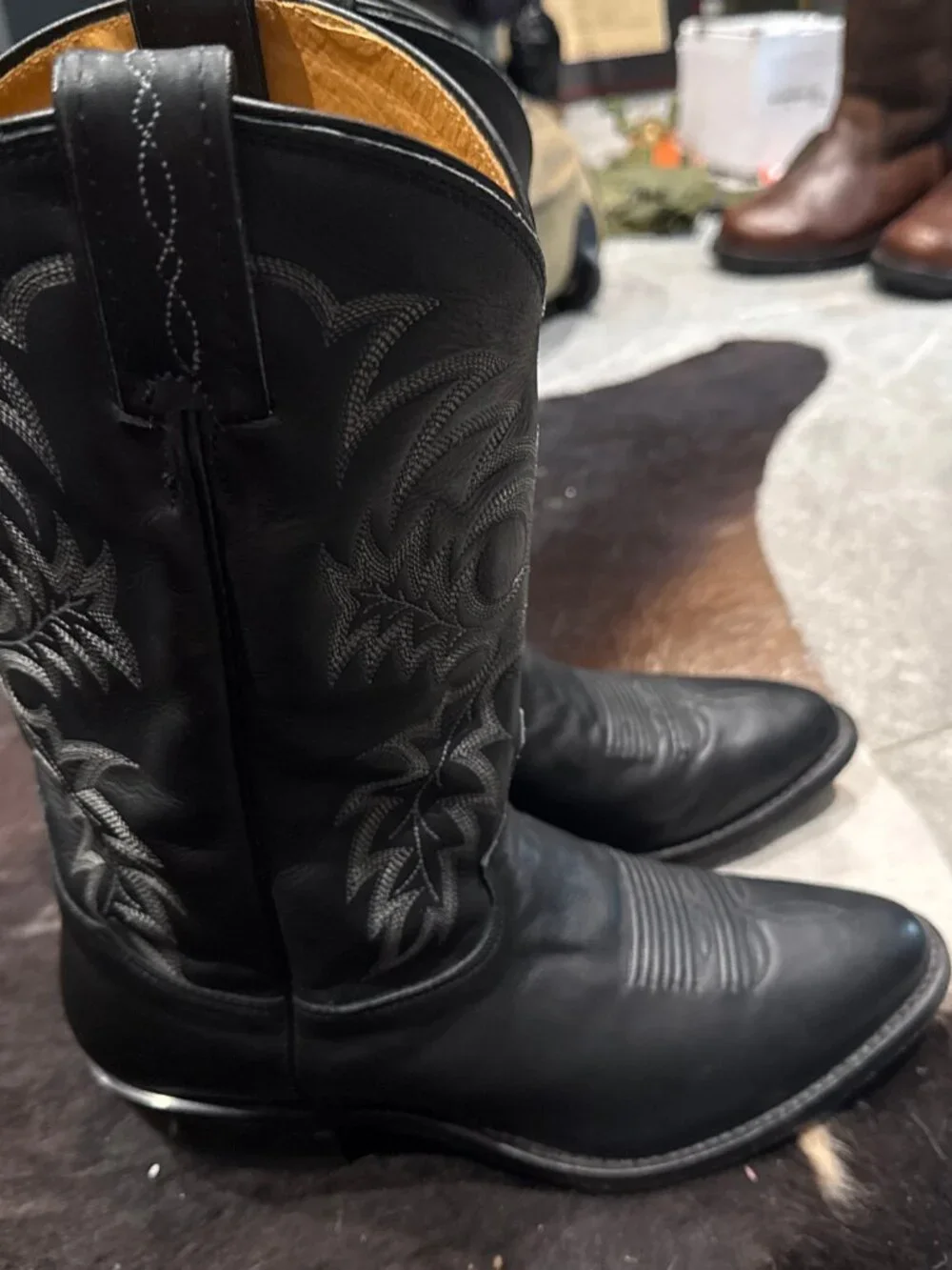 Tony Lama Segar Black Leather 12” Western Cowboy Boots Men’s 9 EE